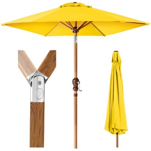 Best Choice Products 10ft Outdoor Woodgrain Pattern Steel Market Patio Umbrella w/ Crank, Tilt - 1 of 4