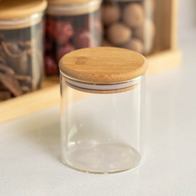 Basicwise 3-Tier Bamboo Spice Rack & Pantry Organizer with 12 Glass Jars.Perfect for Storage in Kitchens to Keep Seasoning Containers Neatly Displayed — фото 5