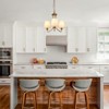 PAKOKULA Modern 3-Light Gold Farmhouse Branch Chandelier with White Linear Fabric Shade - 4 of 4
