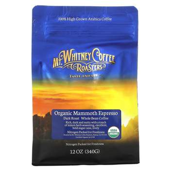 Mt. Whitney Coffee Roasters Organic Mammoth Espresso, Whole Bean Coffee, Dark Roast, 12 oz (340 g)