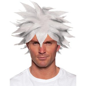 Underwraps Spiky One Size Adult Costume Crunchyroll Anime Wig | White - 1 of 1