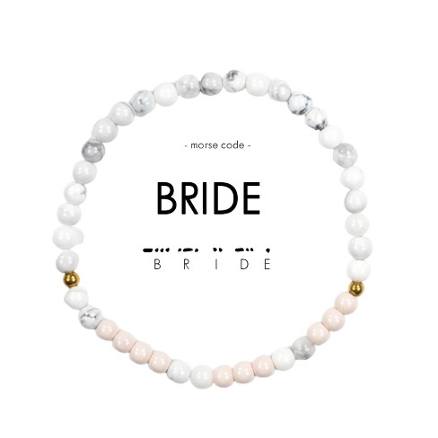 Bridesmaid Morse Code Bracelet Rose Quartz