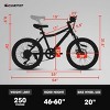 RISOKEYS 20 Inch Kids' Bike - Mountain Bike for Ages 8-12 Years Old Boys & Girls,7 Speed Kids' Bicycles, Front Suspension Disc U Brake - 3 of 4
