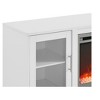 Modern Wood Electric Fireplace TV Stand up to 58" with Glass Doors - Saracina Home: Freestanding Entertainment Center - 3 of 4