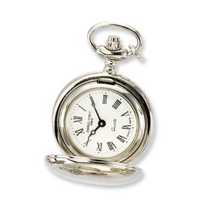 Black Bow Jewelry Charles Hubert Ladies Chrome-plated Brass Polished Watch Necklace - 1 of 4