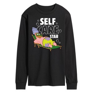 Men's - SpongeBob SquarePants - Self Care Star Long Sleeve Graphic T-Shirt - 1 of 4