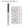 Unique Bargains HRC55 Carbide AlTiN Coated 4 Flutes Square Nose End Mill - 4 of 4