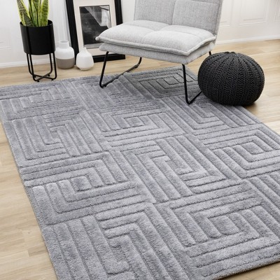 Rug Branch Modern Geometric, Tonal/Solid Blue Indoor Area Rug