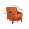Modern Accent Armchair, Upholstered Comfy Corduroy Single Sofa Chair With Concave Armrests And Wood Legs - 2 of 4