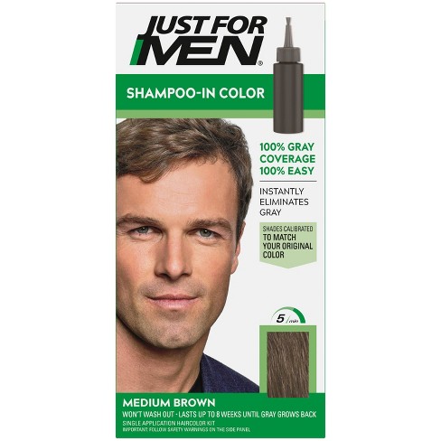 Just For Men Shampoo-in Color Gray Hair Coloring For Men - Medium Brown - H- 35 : Target