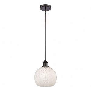 White Mouchette - 1 Light Stem Hung Mini Pendant In Modern Style-10 Inches Tall and 8 Inches Wide - 1 of 1