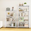 SKONYON Storage Shelves, Foldable Metal Shelving Units for Garage Kitchen Bakers, Collapsible Organizer Rack, Heavy Duty on Wheels - 3 of 4