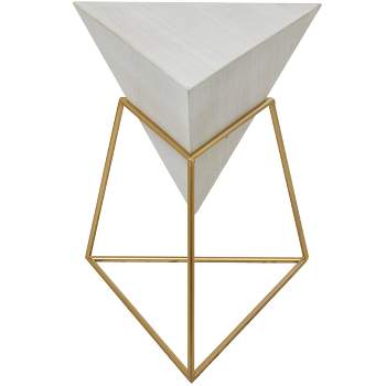 Modern Wood Accent Table with Metal Stand – Olivia & May