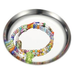 Unique Bargains Stainless Steel Decorative Round Jewelry Serving Trays for Candle Drink - 1 of 4