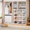 Simple Trending 8 Tier Shoe Storage 48 Pairs Shoe Rack with Door, Space Saving Shoe Cabinet with Hooks, Covers, White - 2 of 4