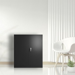 Large Metal Storage Cabinet, Lockable File Cabinet with 2 Doors and 2 Shelves, Steel Storage Cabinet for Home Office Garage Warehouse black - 1 of 4