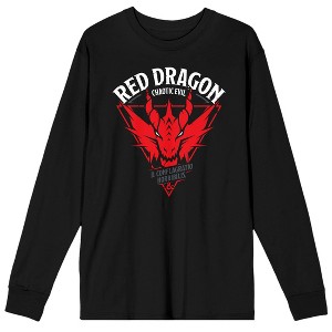 Dungeons & Dragons Red Dragon Men's Black Long Sleeve Shirt - 1 of 3