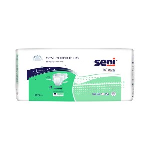 Seni Super Plus Adult Incontinence Brief M Heavy Absorbency Breathable / Overnight, S-ME25-BP1, Severe - 1 of 4