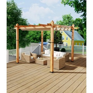 Aluminum Pergola, Outdoor Metal Pergola with Adjustable Canopy, Reinforced Frame Outdoor Shelter for Backyard, Garden and Deck - 1 of 4