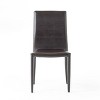 Set of 4 Comstock Bonded Leather Stackable Dining Chair Brown - Christopher Knight Home: Upholstered, Metal Legs, No Assembly Required - 2 of 4