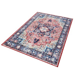Nasitip Vintage Farmhouse Boho Area Rug - Ultra Soft Washable Non-Slip Rug with Distressed Rustic Print for Home Office - 1 of 4