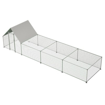 26'Lx6.7'Wx6.6' ft Large Metal Chicken Coop, Walk-in Chicken Run, Galvanized Wire Poultry Chicken Hen Pen Cage, Rabbits Duck Cages