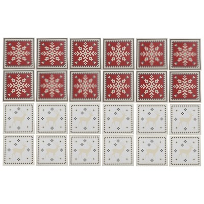 Unique Bargains PVC Tile Stickers 3.94"x3.94" Wine Red Khaki 24 Pcs