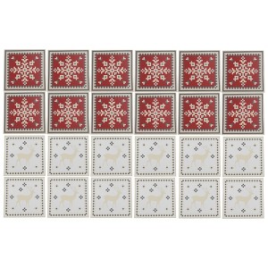 Unique Bargains PVC Tile Stickers 3.94"x3.94" Wine Red Khaki 24 Pcs - 1 of 4