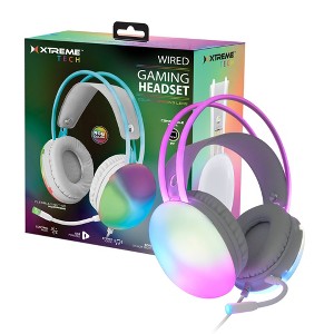 Xtreme Wired Rainbow Multicolor Gaming Headset w/ Microphone: Stereo Surround 50mm Drivers, PS4 PS5 Mac Xbox PC - 1 of 4