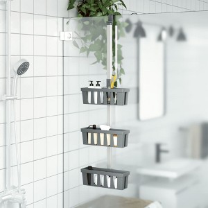 vidaXL Shower Hanger Shelf 11.8 in. x 5.9 in. x (26.4 in.-41.3 in.) Aluminum - 1 of 4