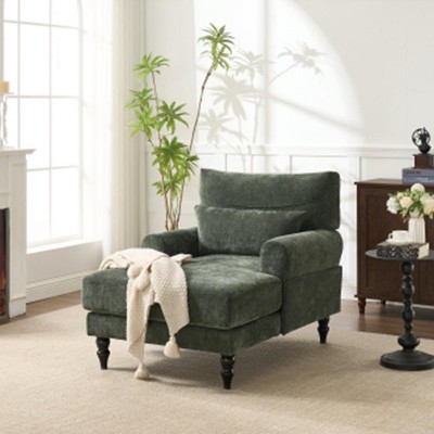 Modern Upholstered Chaise Lounge Sofa Chair, Cozy Recliner with Thick Cushion for Living Room or Bedroom – The Pop Home