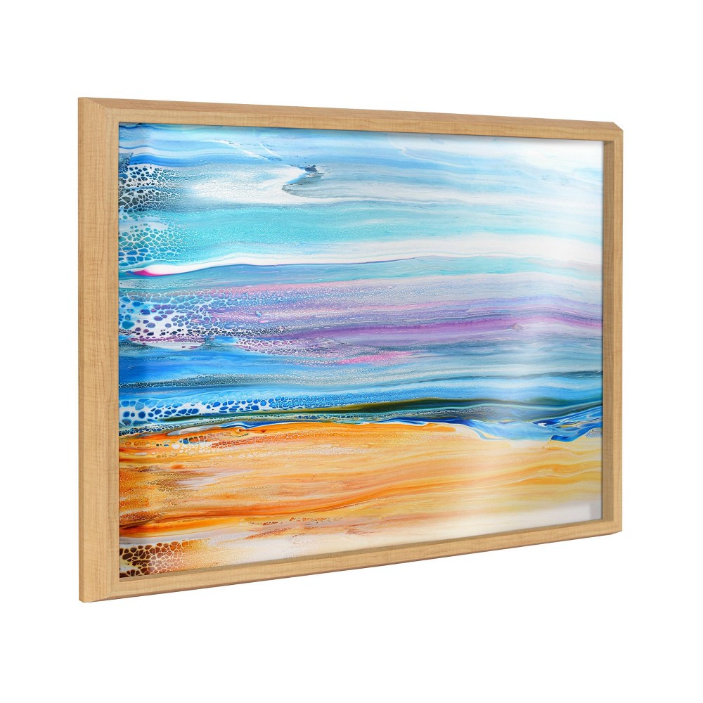 Photos - Other Decoration 18" x 24" Blake Sand and Surf Framed Printed Art by Xizhou Xie Natural - Kate & Laurel All Things Decor: Contemporary Style