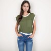 Anna-Kaci Women's Sleeveless Striped Knit Top with Contrast Trim and Chest Pocket Detail - 2 of 4