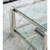 47" Wide Rectangle Modern Stainless Steel Coffee Table with Double-Layer Tempered Glass and Storage, Easy Assembly - 4 of 4