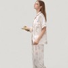 Anna-Kaci Lounge Women's Cartoon Bunny Print Pajama Set with Short Sleeve Button-Up Top and Wide Leg Lounge Pants - 3 of 4