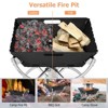 Tangkula Camping Fire Pit w/Cooking Grills Portable Campfire Grill w/ Carrying Bag & Gloves 3-In-1 Stainless Steel Wood Burning Coffee/Silver - 4 of 4