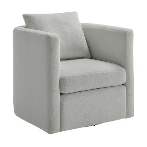 Swivel Ultra-Soft Performance Fabric Barrel Chair with Reversible Seat, Pocket Coil Cushion, and 360-Degree Swivel - 1 of 4
