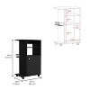 NicBex 15Inch Rolling Kitchen Island Kitchen Cart with 1 Door Cabinet and 2 Open Shelves - 3 of 4