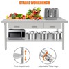 Stainless Steel Workbench with 3 Drawers - 72" Commercial Prep Table with Paper Towel Holder for Kitchen, Garage & Warehouse - 4 of 4