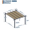 Woodgrain Aluminium Pergola Upgraded Retractable Outdoor Pergola with Canopy Modern Gazebo for Backyard, Patio, Porch, Grape Trellis - 2 of 4