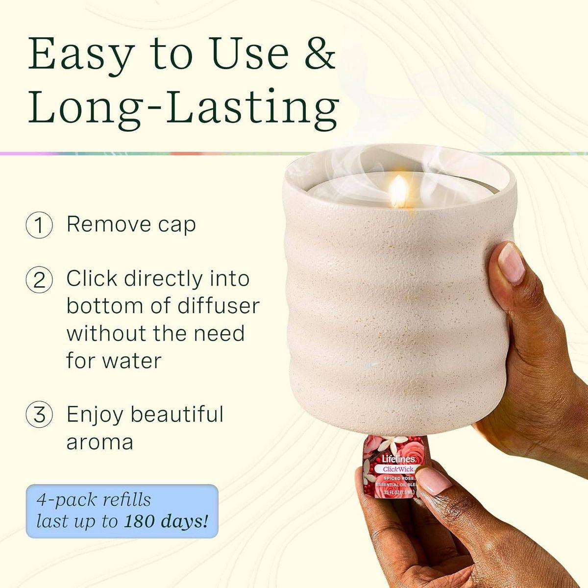 Lifelines 4pk Clickwick Lush Earth Collection Essential Oils - thumbnail 4