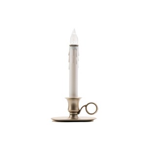 IMC Williamsburg Battery Operated LED Candle with On/Off Sensor, Wax Drips, Pewter, 4.5" x 9" - 1 of 2