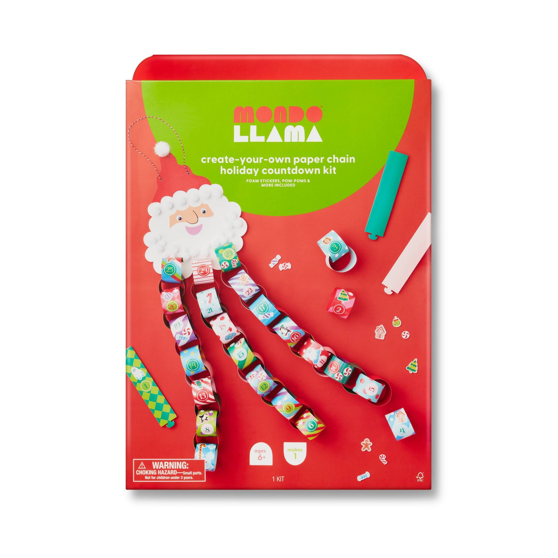 Christmas Craft Santa Claus Paper Chain Countdown Activity Kit - Mondo Llama™