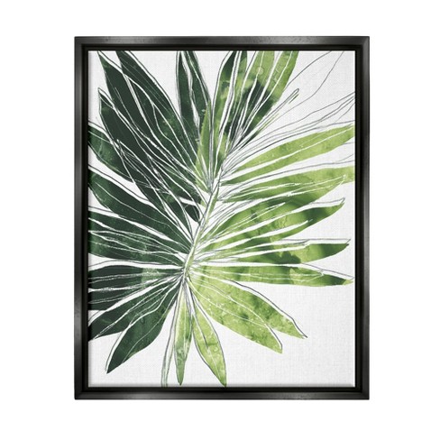 Stupell Industries Green Pop Palm Leaves Expressive Linework : Target