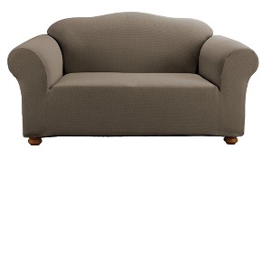 Gray Stretch Subway Loveseat Slipcover - Sure Fit