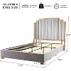AMERLIFE Upholstered Bed, Modern Velvet Bed Frame with 61.4" Tall Gold Trim Headboard - 2 of 4