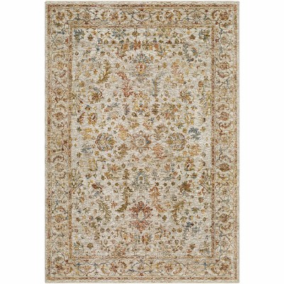 Hauteloom Asabi Tan Textured Rug with Fringes
