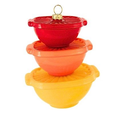Cody Foster 4.5 Inch Vintage Stacked Tuberware Christmas Tree Ornament , Christmas Decor Food Storage (1PC)