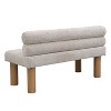 Airsurfer Upholstered Dining Bench, End of Bed, Entryway Bench, Boucle Ottoman for Dining Room, Bedroom, Living Room, Rubber Wood Leg - 4 of 4