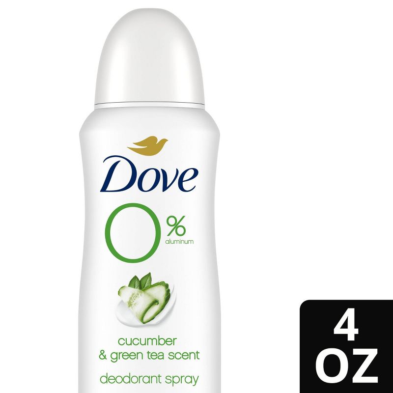 Dove Beauty 0% Aluminum Cucumber &#38; Green Tea 48-Hour Women&#39;s Deodorant Spray - 4oz, 1 of 8